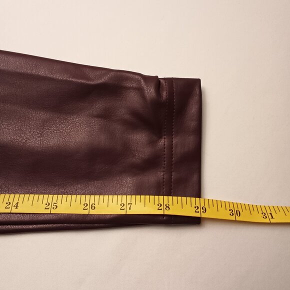 White House Black Market Runway Legging Size 2 Faux Leather Mid Rise Mauve Color - Picture 10 of 11